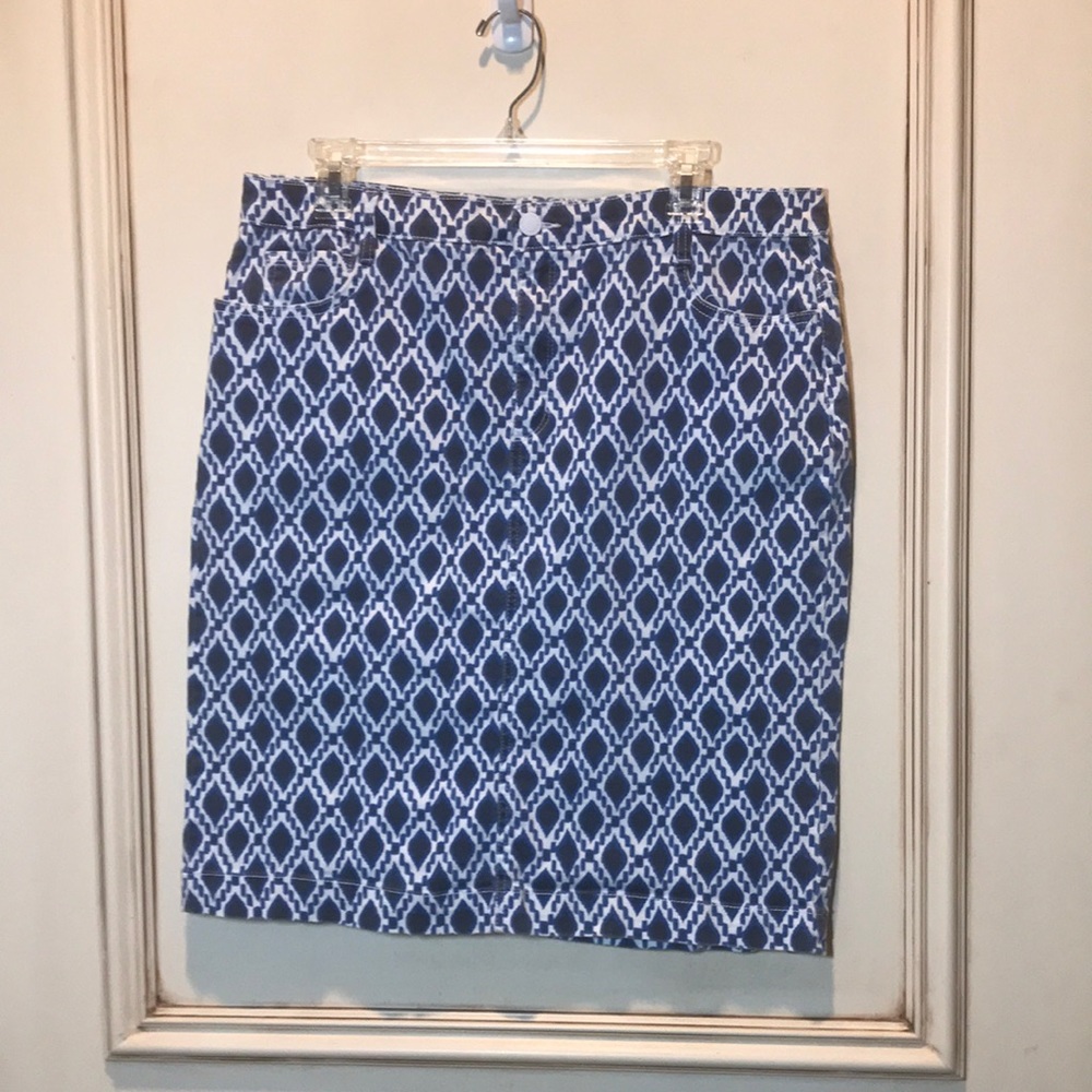 Patterned Denim Skirt Size 16